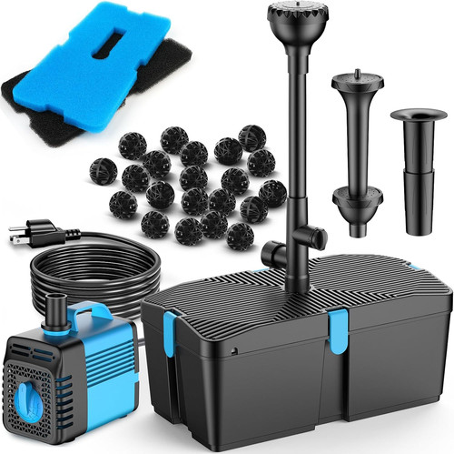 Pond filter with fountain - pond,